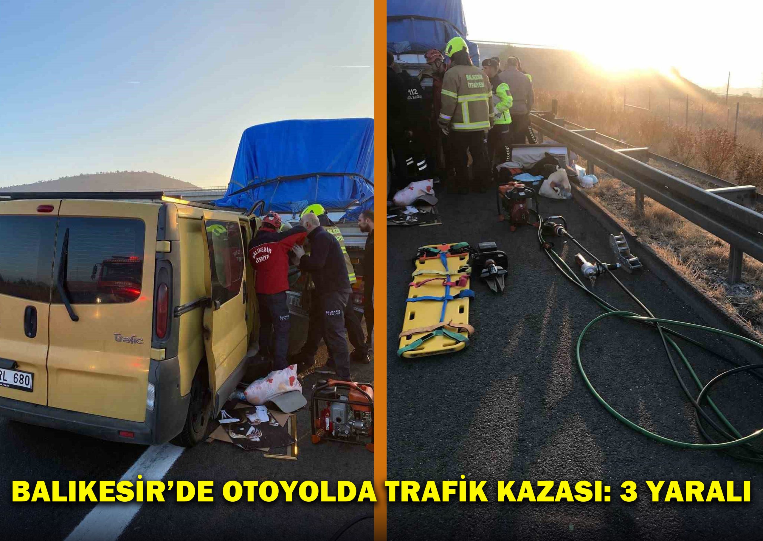 Balıkesir’de Otoyolda Trafik Kazası: 3 Yaralı